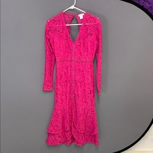 Elegant Pink Lace Dress